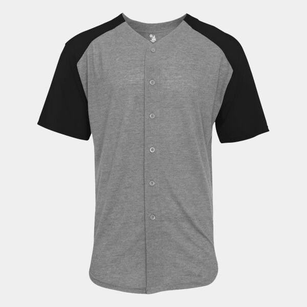 Men's Triblend Full Button T-Shirt Thumbnail