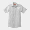 Short Sleeve Striped Industrial Work Shirt Thumbnail